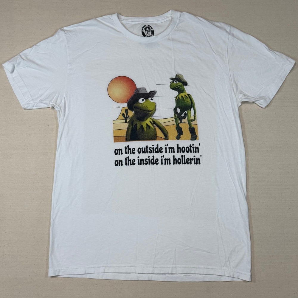 Shithead Steve Hootin Hollerin Cowboy Frog Graphic Tee White XL Humor Meme Shirt